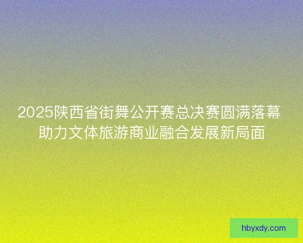 2025陕西省街舞公开赛总决赛圆满落幕 助力文体旅游商业融合发展新局面